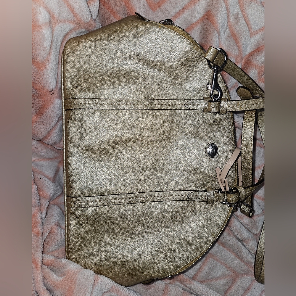 COACH Cora Domed Satchel Gold Like New Condition